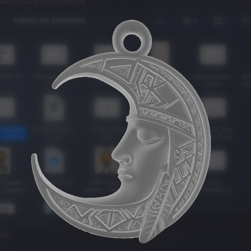Mayan People circular pendant - MOON