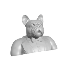 Bulldog.png STL file Gentleman French Bulldog half body・3D printer model to download