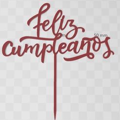 F.cumpleaños.jpg Fichier STL Décor "Happy Birthday" (joyeux anniversaire)・Modèle imprimable en 3D à télécharger