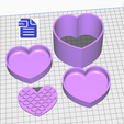 STL00507-1.png 2 in 1 Heart Bath Bomb Mold