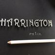 HARRINGTON.jpg HARRINGTON font uppercase 3D letters STL file