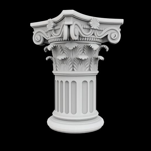 🏛️ Classical Corinthian Column 3D Printable Model・ STL File for