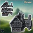 2.jpg Tiled-roof medieval building with fireplace, access staircase and archway (19) - Medieval Gothic Feudal Old Archaic Saga 28mm 15mm RPG