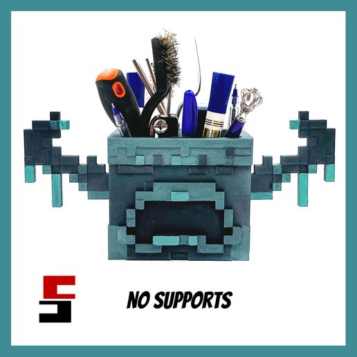 Minecraft Warden Pen Holder Desk Organizer Tool Holder 3D model