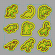 Render-3.png Cute Dinosaurs Pack - Cookie Cutter // Play Dough Stamp // Cortantes Dinosaurios