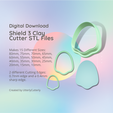 Cover-7.png Shield 3 Clay Cutter - Earring STL Digital File Download- 15 sizes and 2 Earring Cutter Versions