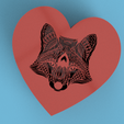 caja-zorrito-frontal-render.png 4 Mandala Heart Boxes Dog, Lion, Fox and Seahorse