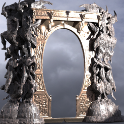 untitled.2354.png OBJ file Dantes Inferno Archway 7・3D printing design to download
