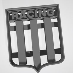 escudo racing.jpg Archivo STL Escudo Racing Club de Avellaneda (argentina) Cookie cutter, cortante de galletita・Plan imprimible en 3D para descargar
