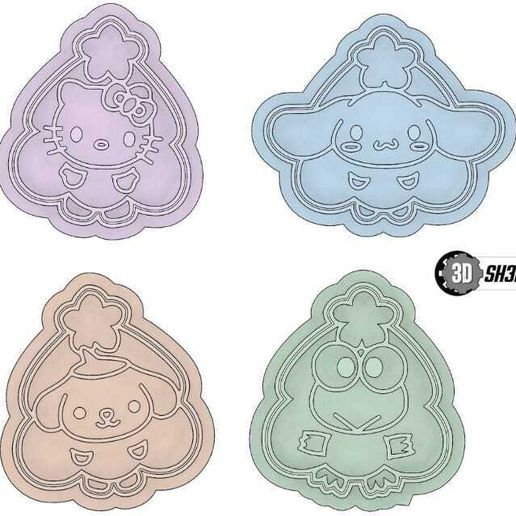 SANRIO HELLO KITTY CHRISTMAS cookie cutters - 3D model önizlemesi