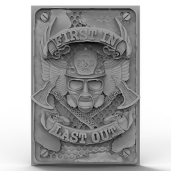 Firefighter-First-Sign.png 3D Model STL File for CNC Router/Laser & 3D Printer Firefighter First Sign