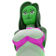 unti-tled.png She Hulk Bust Model Made in blender