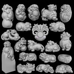 New-Lucky-Pixiu-Handle.jpg Fichier STL Nouvelle poignée Lucky Pixiu Modèle 3D Modèle d'impression 3D・Objet pour imprimante 3D à télécharger
