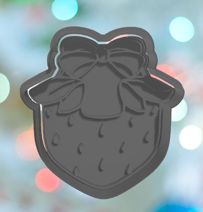 Strawberry Baby Shower Bib #1  Cookie Cutter 3D model