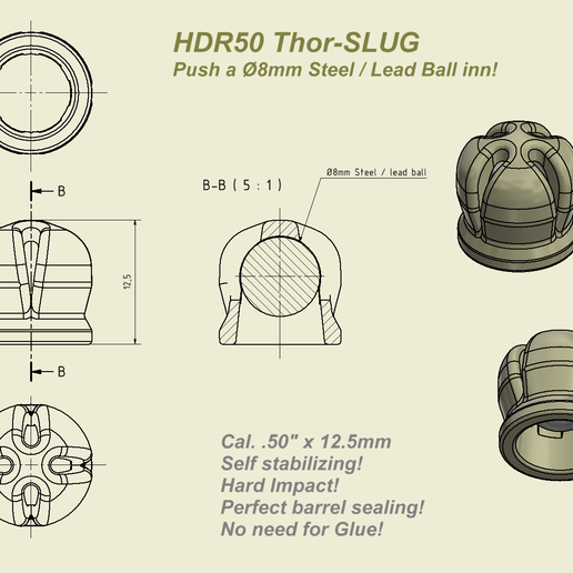 THOR SLUG FOR HDR50 3D model