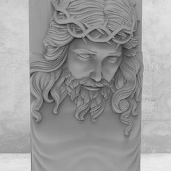 JESUS-CON-ESPINA.jpg STL file Jesus with crown for CNC・Template to download and 3D print
