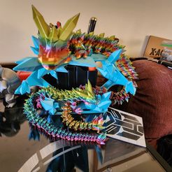 Dragon de cristal, animal de compagnie Flexi Wiggle articulé, impression en place, fantaisie