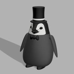 PinguC-Main4.png 3MF-Datei Liebenswerter Baby-Pinguin mit Hut und Fliege・Design zum Herunterladen und 3D-Drucken