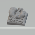 3.png Mother And Child Buffalo Cattle Ornament 3D print model