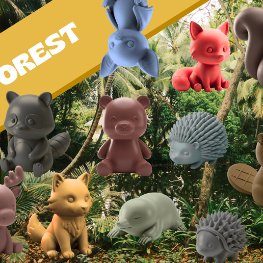 Cute Mini Forest Animals – Commercial Set