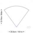 1-5_of_pie~8.25in-cm-inch-top.png Slice (1∕5) of Pie Cookie Cutter 8.25in / 21cm