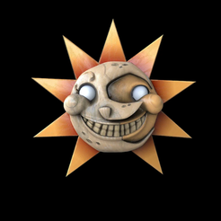 Sun-Face.png Download STL file Sundrop and Moon Face Mask - Cosplay FNAF Security Breach • 3D printable object, zieksillustrations
