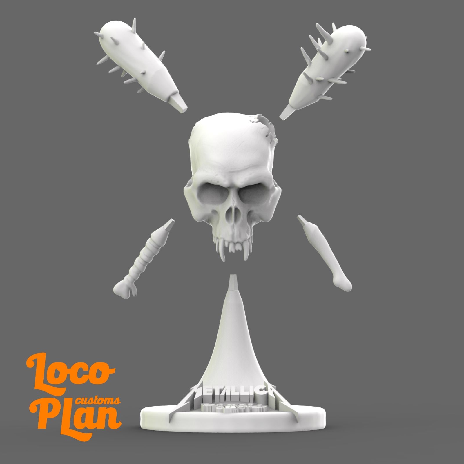 calaveralocoplan5.jpg Archivo STL Damage Inc Skull Metallica・Objeto de impresión 3D para descargar, locoplancustoms