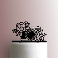 JB_Camera-with-Flowers-225-A744-Cake-Topper.jpg STL file TOPPER CAMERA WITH FLOWERS CAMERA WITH FLOWERS・3D print model to download