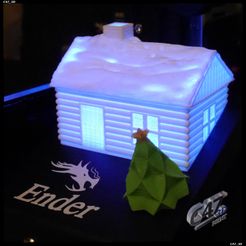 ender-3-xmas-house_1.jpg Free STL file Ender 3 Xmas House LCD cover・3D printing template to download