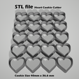heart_02.png Heart Shaped Cookie or Cracker Multi Cutter | Cuts 20 cookies at once | with Commercial License