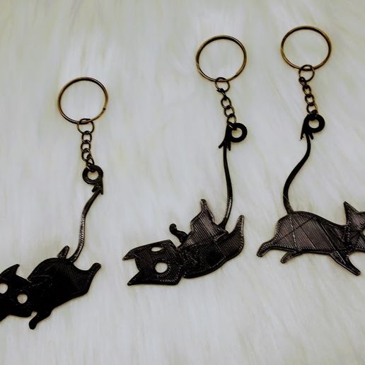 Demon cat keychain. 3D model