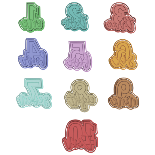 Numbers-(Embossed).png Numbers 1 to 10 Cookie Cutter Set (Embossed and Regular Set) - Commercial