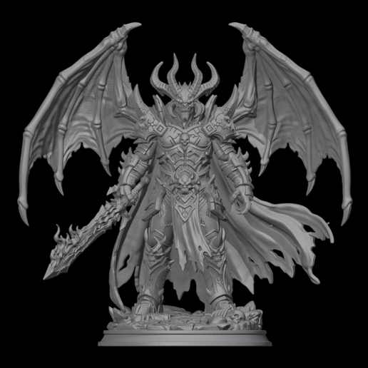 🎲 55 mm Demonlord Azgorath Pre-Supported STL for Resin Printing・Free ...