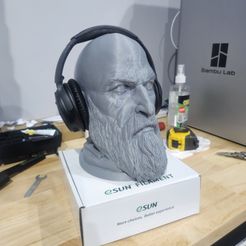 God of War Kratos head, headphone stand