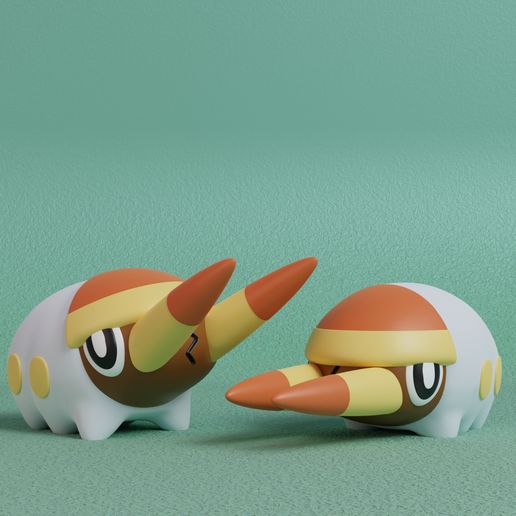 🐉 Pokemon - Grubbin with 2 poses・ STL File for ・Cults