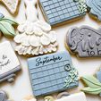 375492603_1039478633887788_2382774162080484948_n.jpg Flower Rose Bridal Wedding Cookie Cutter Set - SHARP edges! (Bride To Be, Rose, Wedding Sign, Floral Calendar)