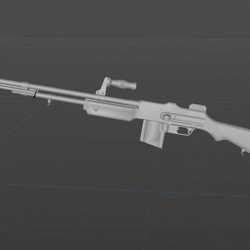 Digital model of the American Browning M1918 light machine gun 3D model