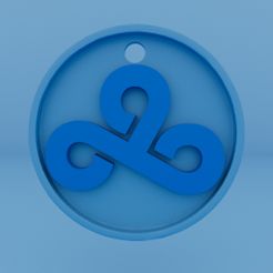 01.jpg Fichier OBJ Porte-clés avec logo Cloud 9・Idée pour impression 3D à télécharger