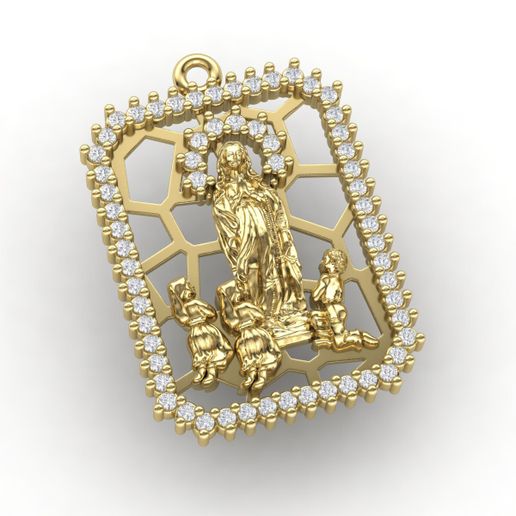 OUR LADY OF FÁTIMA PENDANT 3D PIERCED
