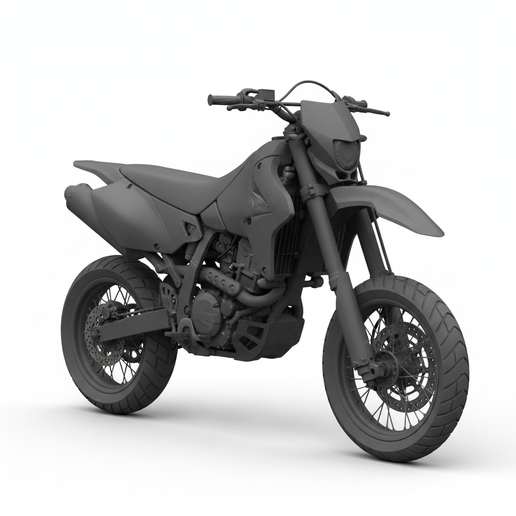 Suzuki DR-Z400SM collectible motorcycle STL, bike STL, stylized motorcycle, motorcycle 3D print, futuristic motorcycle STL, motorcycle workshop STL, pre supported motorcycle STL, resin motorcycle model, enduro bike STL, motorcycle RC scale, cyberpunk moto