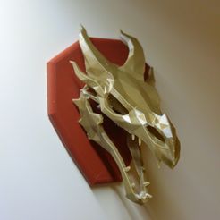 fb5eec9f2844f2ec52dbcdf796e62749_display_large.JPG Archivo STL gratis Cráneo Skyrim Trofeo pared Dragón・Plan de impresión en 3D para descargar