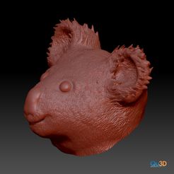 KoalaMask1.jpg STL file Koala bust-HIGH-POLYGON・3D print design to download