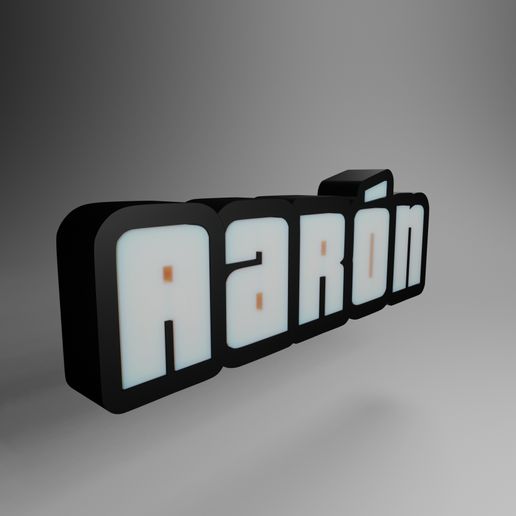 Download STL file Aarón - Illuminated Sign • Template to 3D print ・ Cults