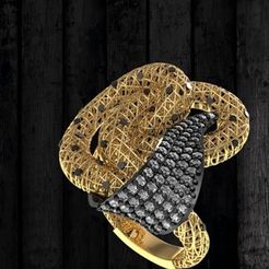 RFZ-SH-35-Copy.jpg STL file Gold Diamond Ring R31A・3D printing model to download