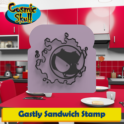 092-Gastly-Sandwich-Stamp-V1.png Файл STL Штамп для бутерброда "Гастли・Шаблон для 3D-печати для загрузки, CosmicSkull