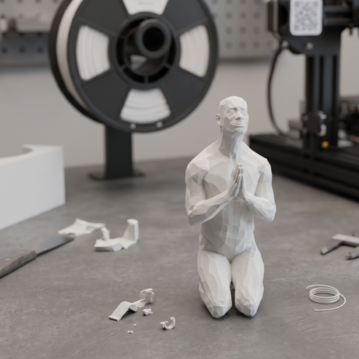 Man Praying Bust 3D Print Model 654