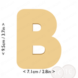letter_b~3.75in-cm-inch-cookie.png Letter B Cookie Cutter 3.75in / 9.5cm