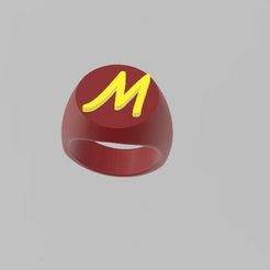 Bague-M.jpg STL file Ring letter M・3D printer design to download
