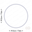round_7.25in-cm-inch-top.png Round Cookie Cutter 7.25in / 184.15mm