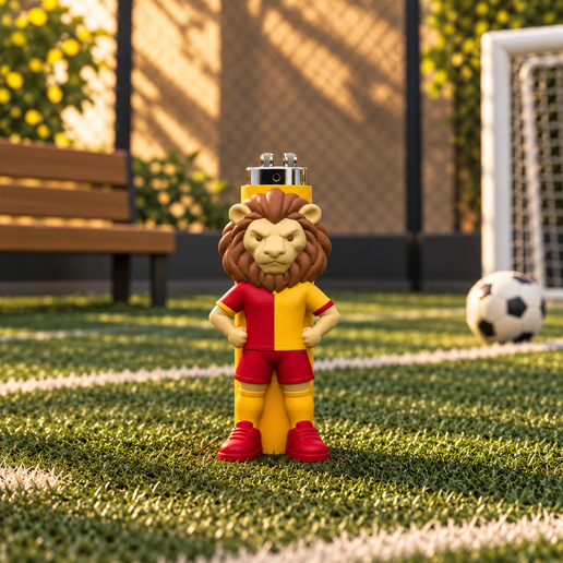 Galatasaray Lion Mascot Kasai Slim Lighter Case/Sleeve | STL + Pre-Painted Multicolor 3MF